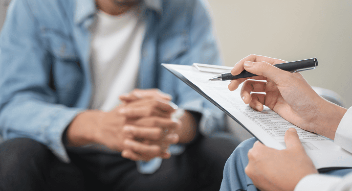 Doctor consulting patient