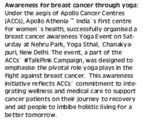 Apollo Cancer Centres Emphasises Holistic Healing For Breast Cancer Through Yoga Event-6