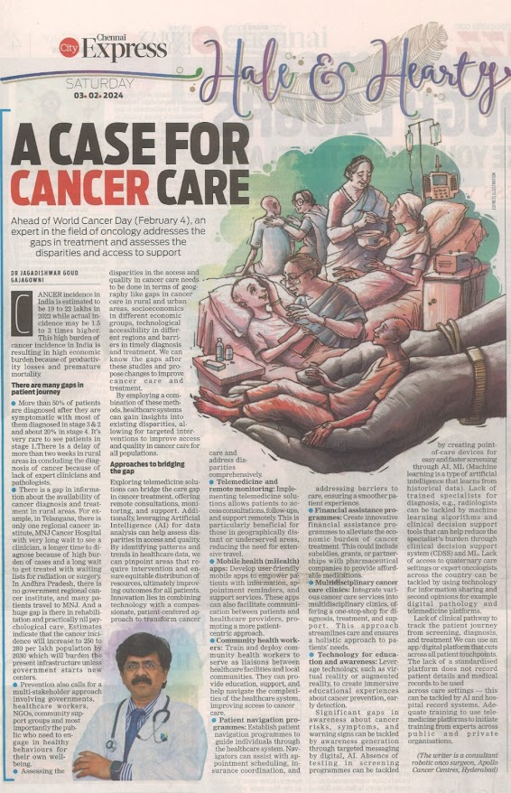 A Case For Cancer Care - Jagadeeswar goud
