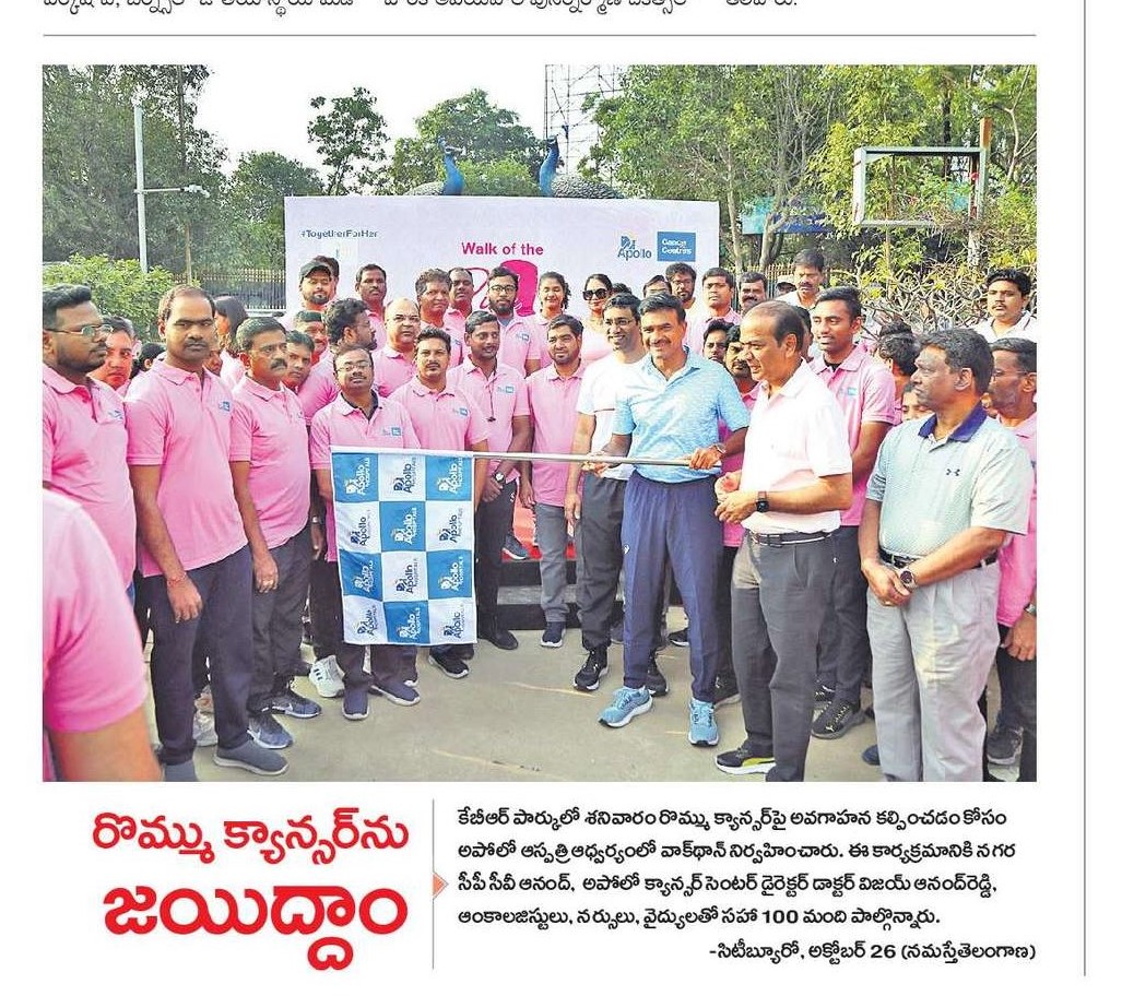 Apollo Cancer Centre organizes Pink Defender Walkathon for breast cancer awareness-4