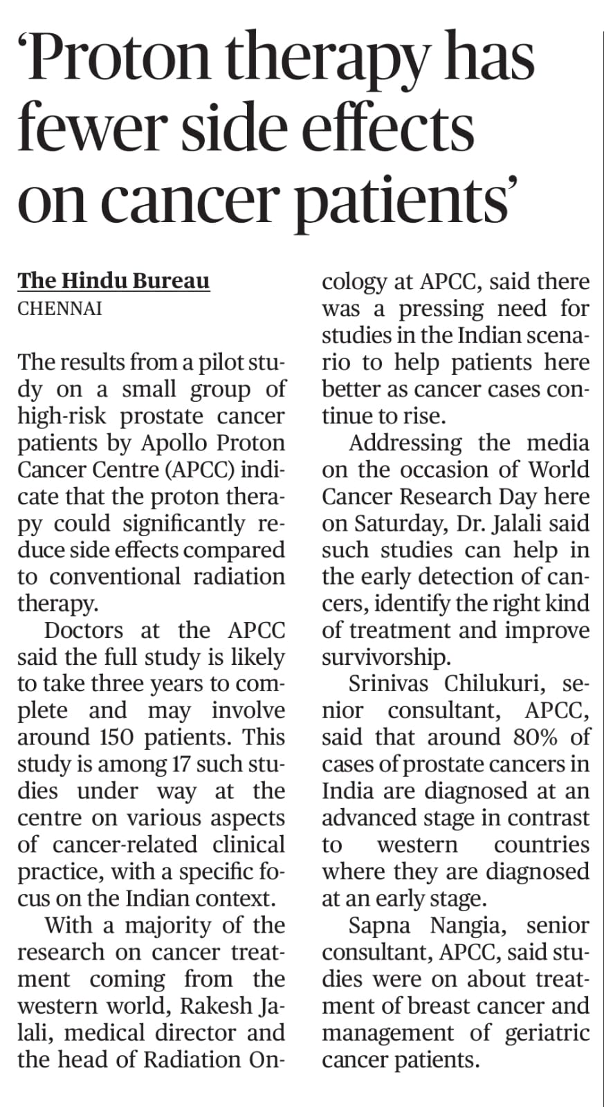 Apollo’s senior oncologists