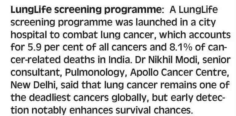 Apollo Cancer Centre Leads the Way with India’s First LungLife Screening Program to Combat Lung Cancer-1