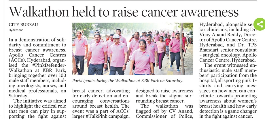 Apollo Cancer Centre organizes Pink Defender Walkathon for breast cancer awareness-6