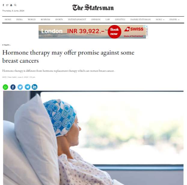 Hormone therapy may offer promise against Breast Cancers media image