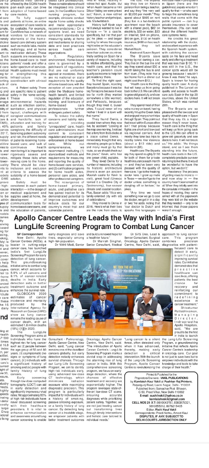 Apollo Cancer Centre Leads the Way with India’s First LungLife Screening Program to Combat Lung Cancer-2