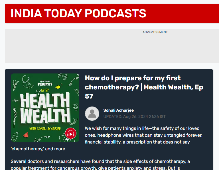 How do I prepare for my first Chemotherapy? In conversation with Dr Ankit Jain, Senior Consultant- Medical Oncology, Apollo Cancer Centre, Delhi.